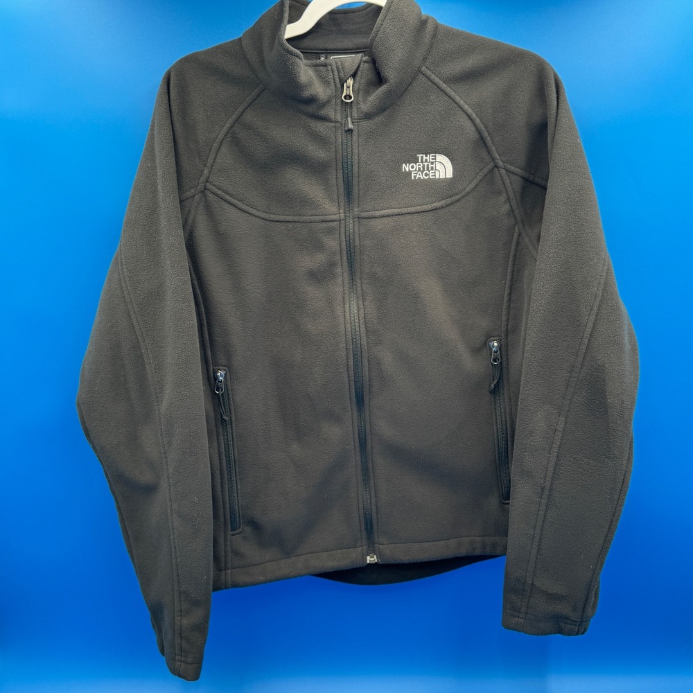 The North Face Windwall Fleece Jacket Women's Size L Black Full Zip Outerwear